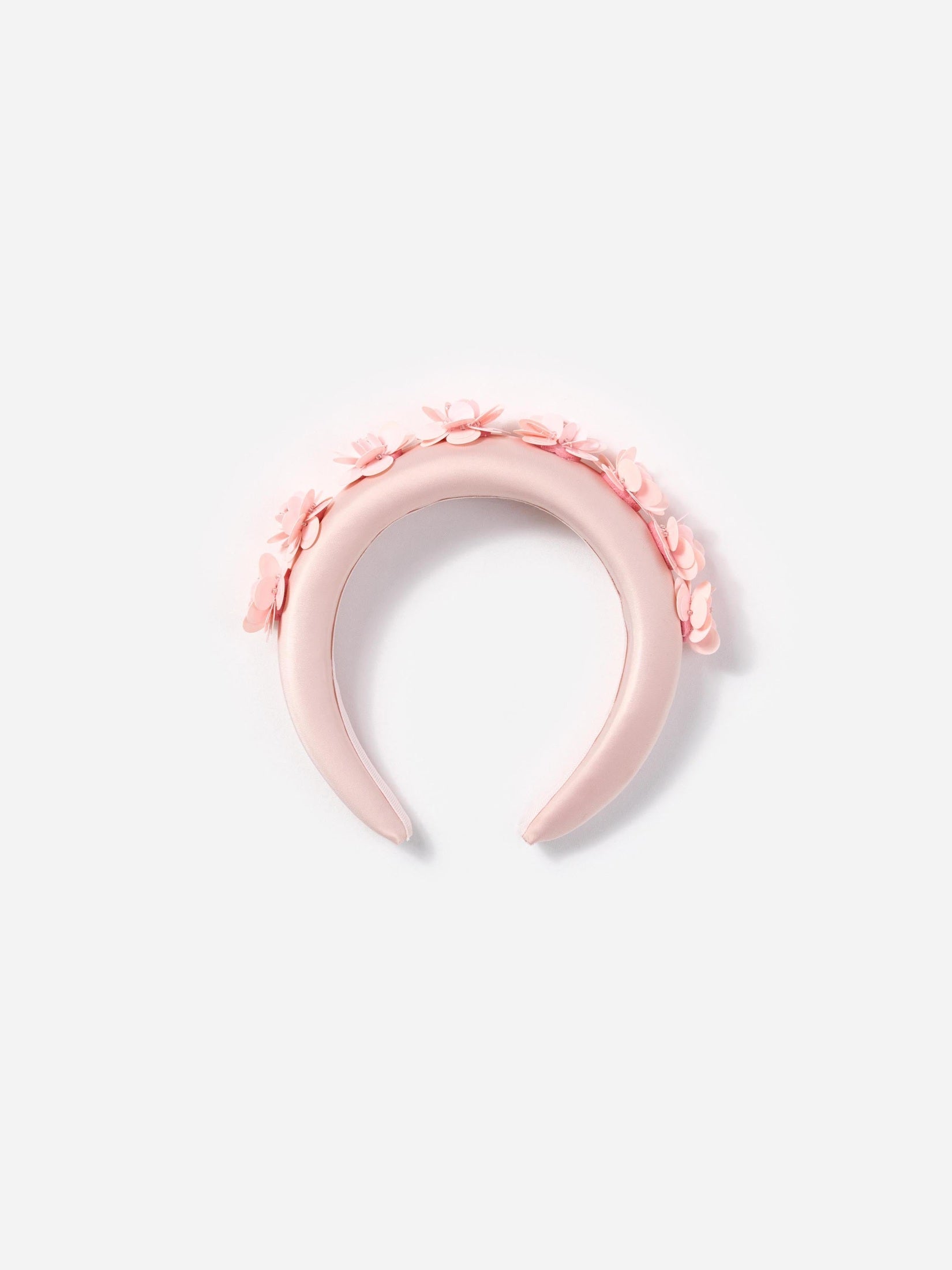 Pink satin 3d flower headband