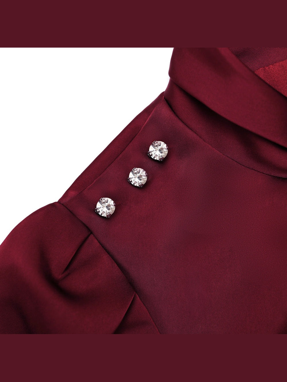 Burgundy satin midi dress