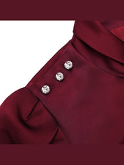 Burgundy satin midi dress