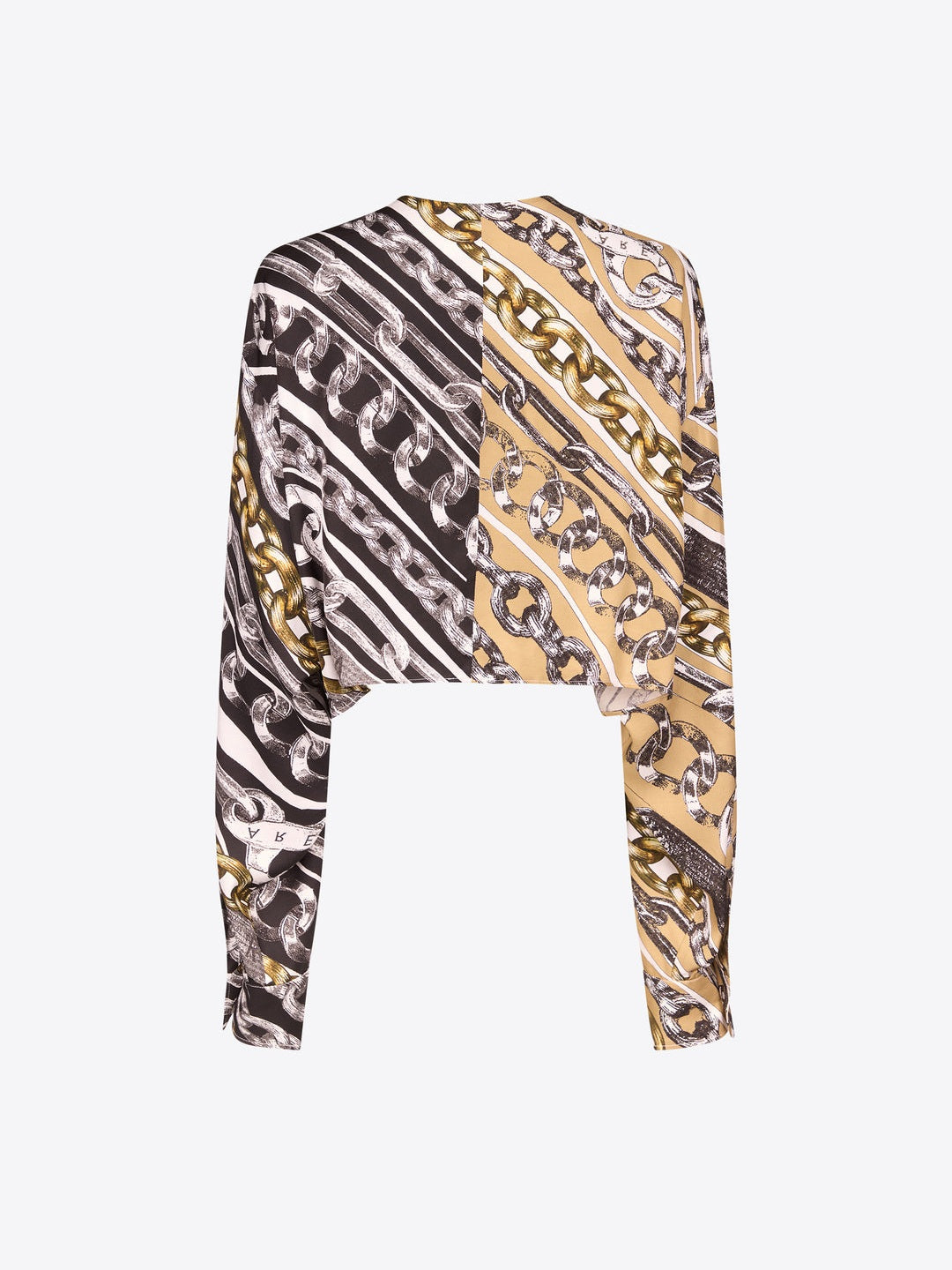 Chain printed crystal link blouse