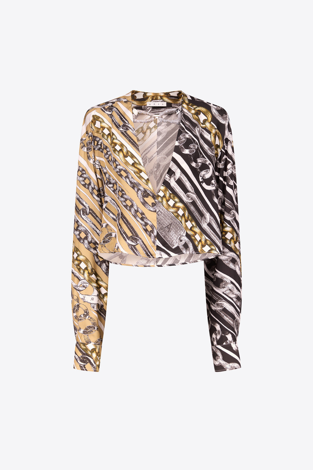 CHAIN PRINTED CRYSTAL LINK BLOUSE