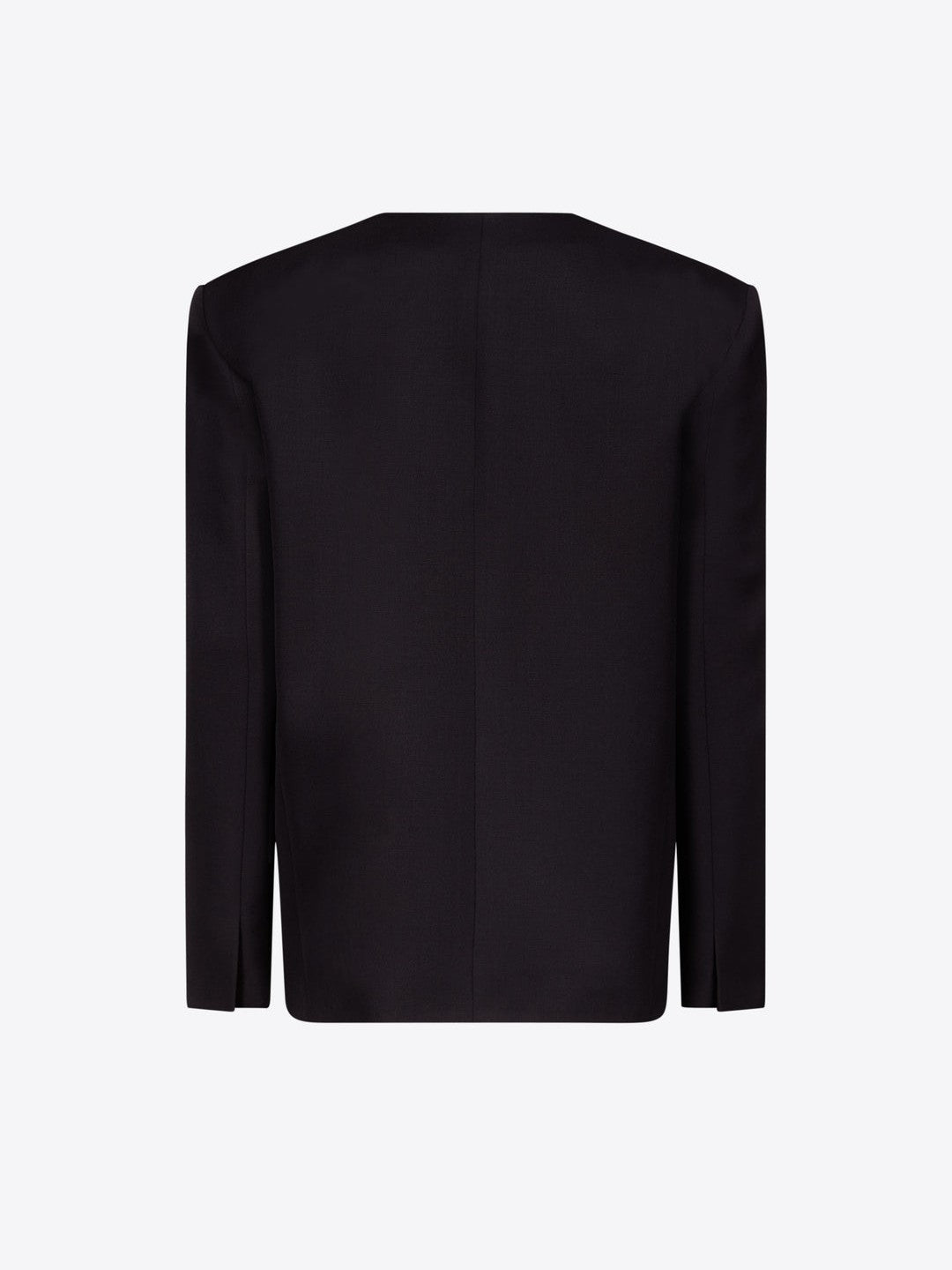 Crystal brooch collarless blazer