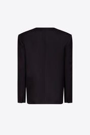 CRYSTAL BROOCH COLLARLESS BLAZER