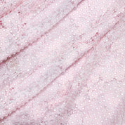 Pink rhinestone lace asymmetric midi dress