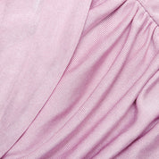 Pink cotton draped knit midi dress