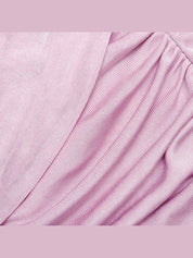 Pink cotton draped knit midi dress