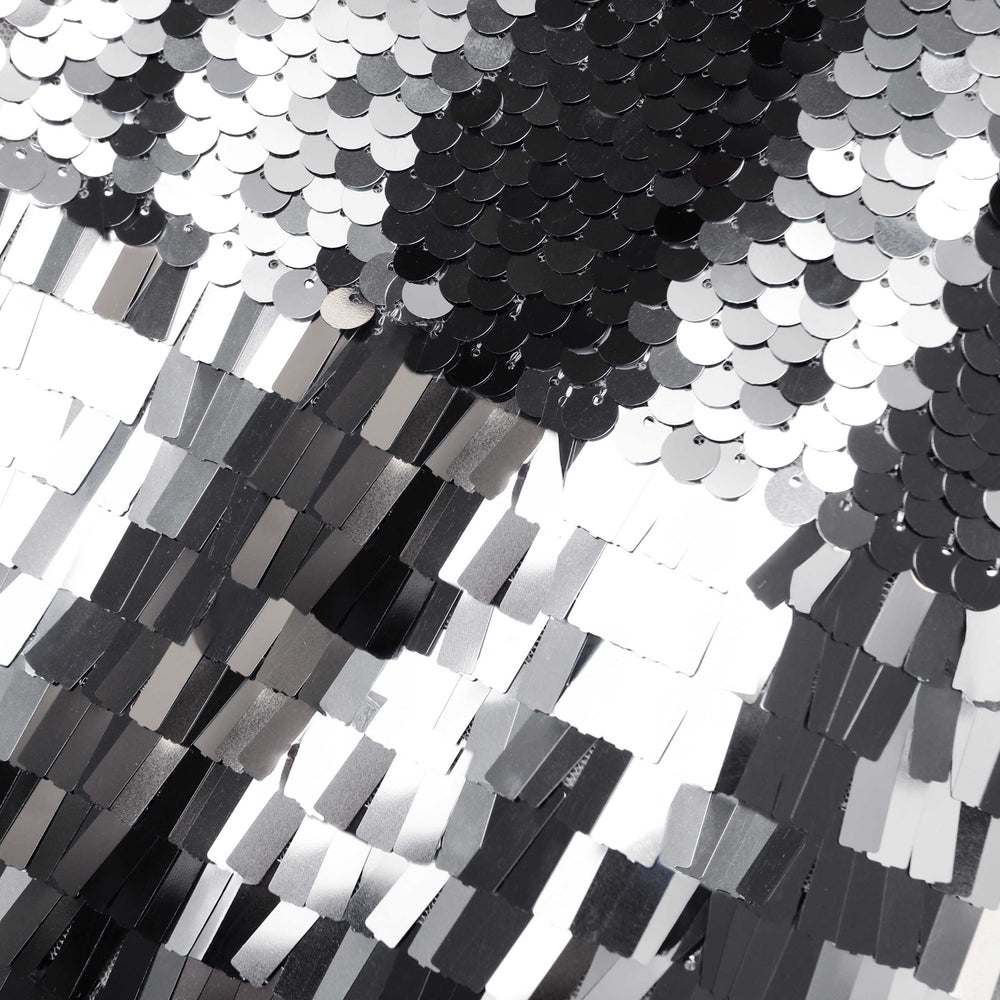 SILVER GRADIENT SEQUIN MIDI DRESS