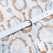 BLUE FLORAL LACE MIDI DRESS