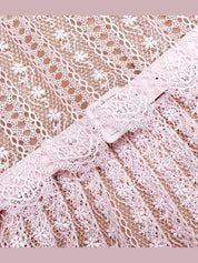 Pink organza lace maxi dress