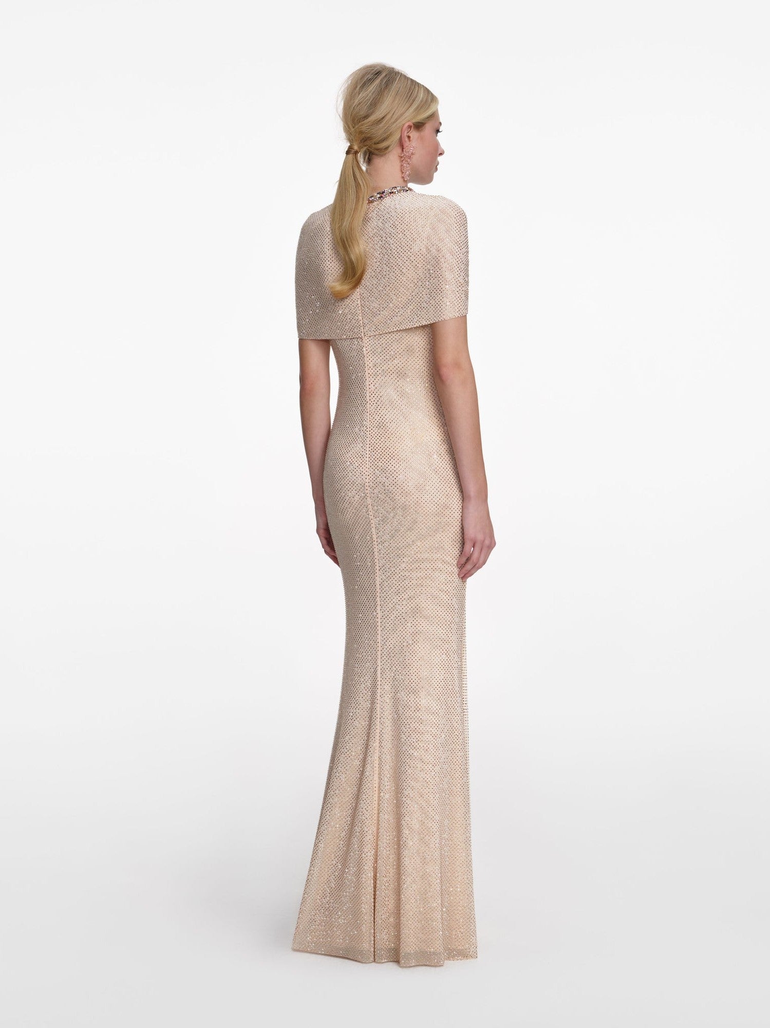 Champagne rhinestone maxi dress
