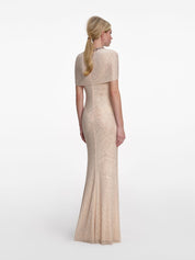 Champagne rhinestone maxi dress