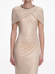 Champagne rhinestone maxi dress