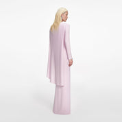 PINK JERSEY DRAPE MAXI DRESS