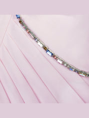 Pink jersey drape maxi dress
