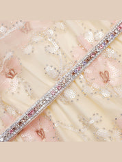 Champagne floral embellished maxi dress