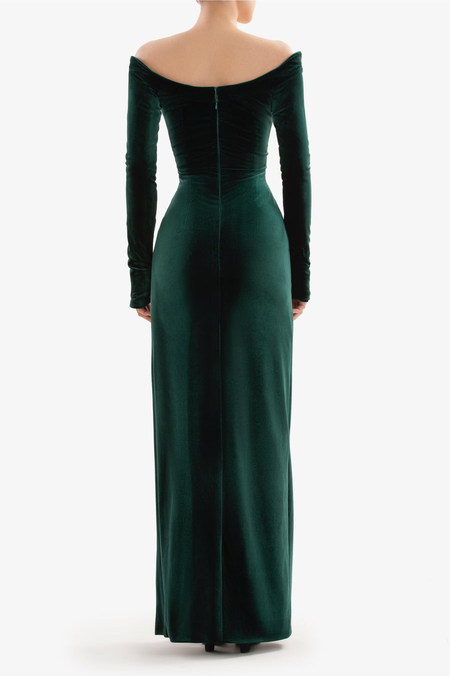 Velvet long fitted dress