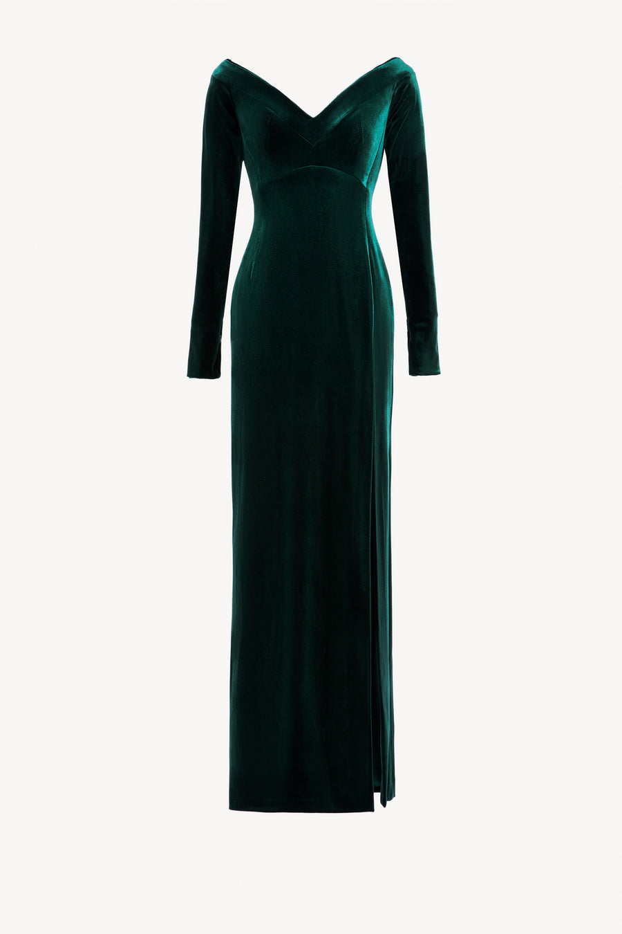 Velvet long fitted dress