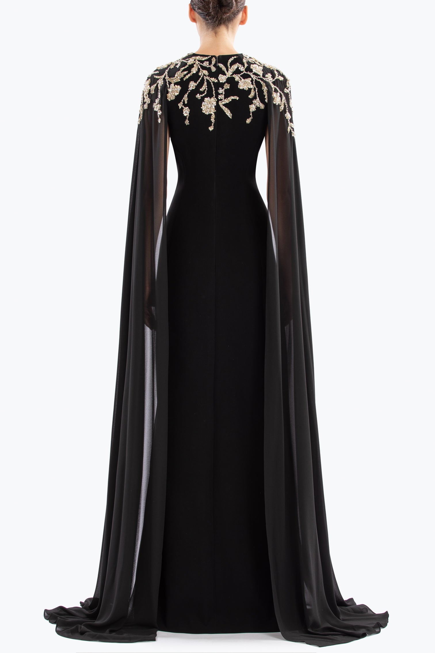 Embellished crepe kaftan