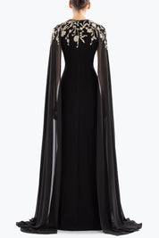 Embellished crepe kaftan