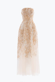Embroidered strapless dress