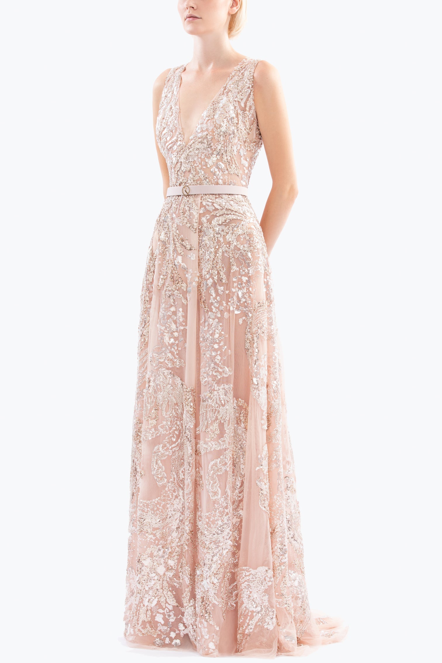 Embroidered long dress