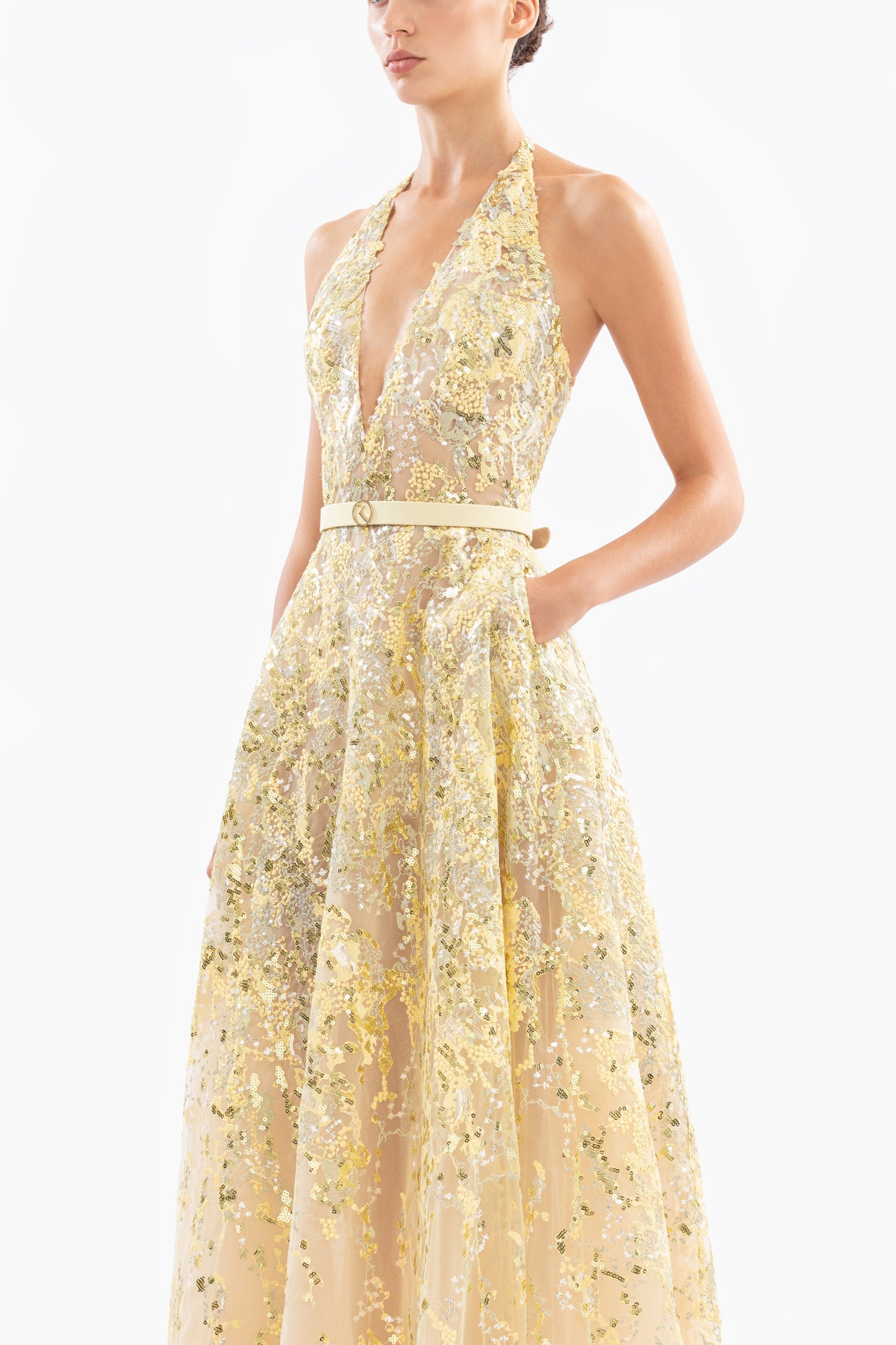 Embroidered long dress