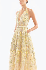 Embroidered long dress