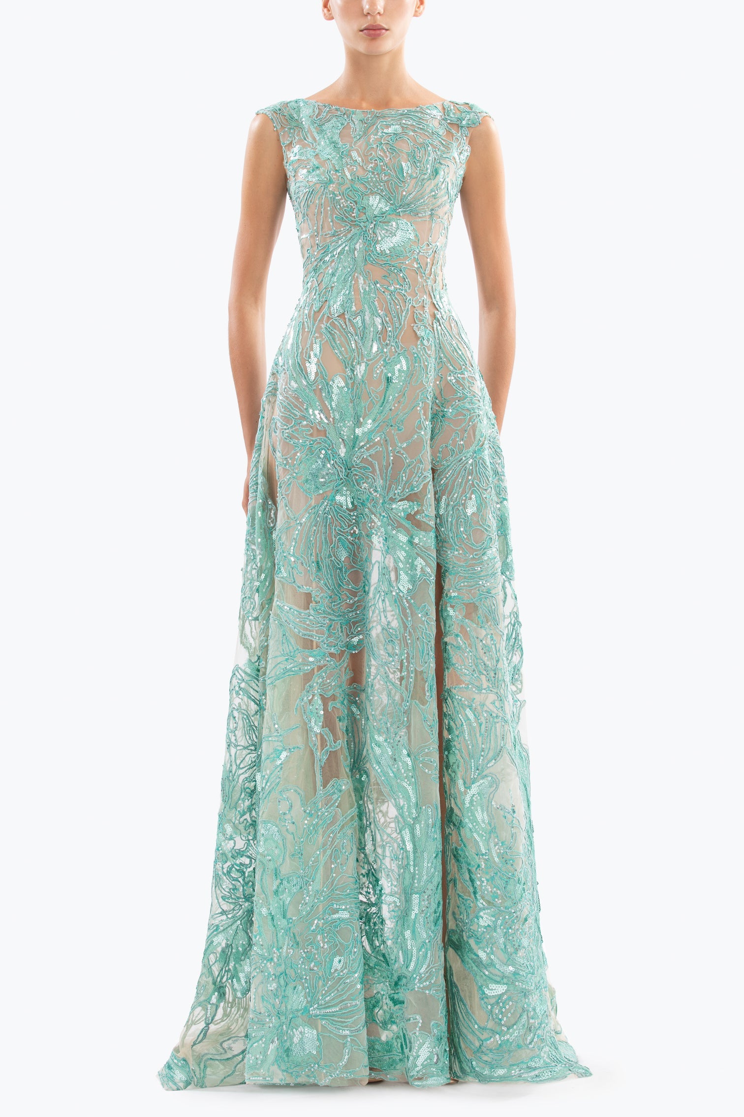 Embroidered long dress