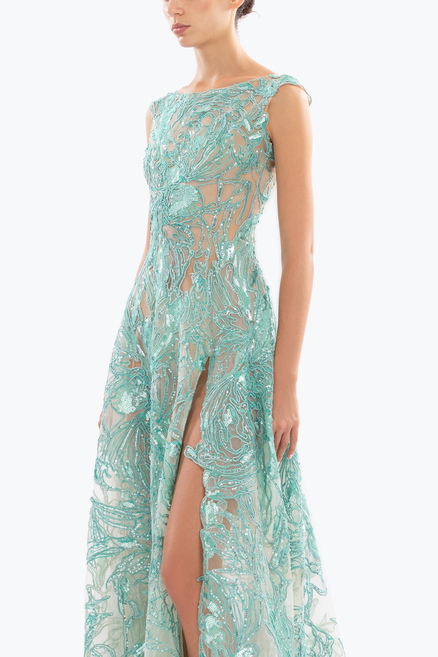 Embroidered long dress