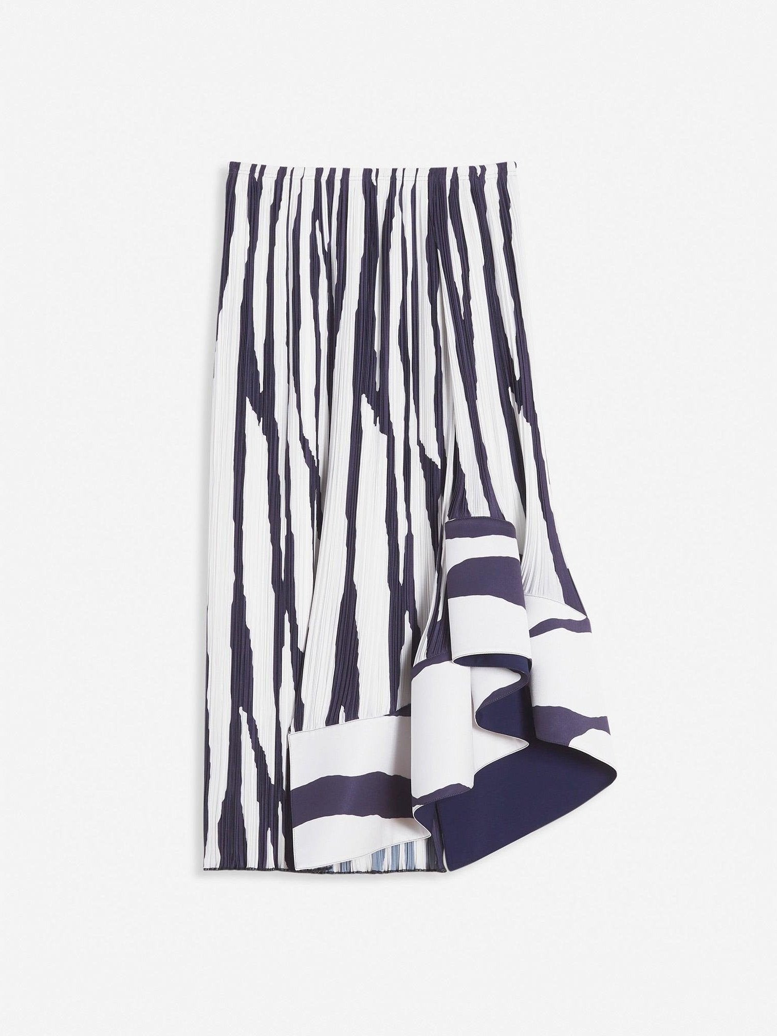 Printed pleated midi skirt