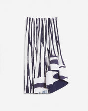 Printed pleated midi skirt