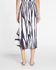 Printed pleated midi skirt