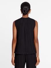 Sleeveless pleated top