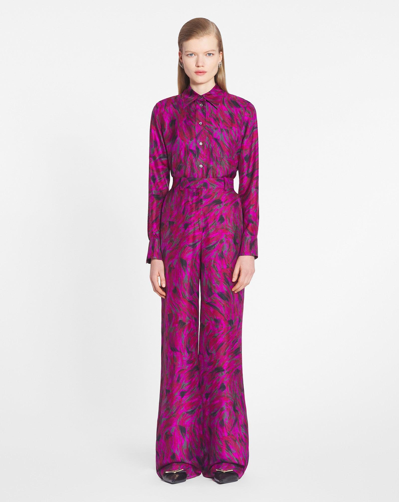 Printed wide leg pants