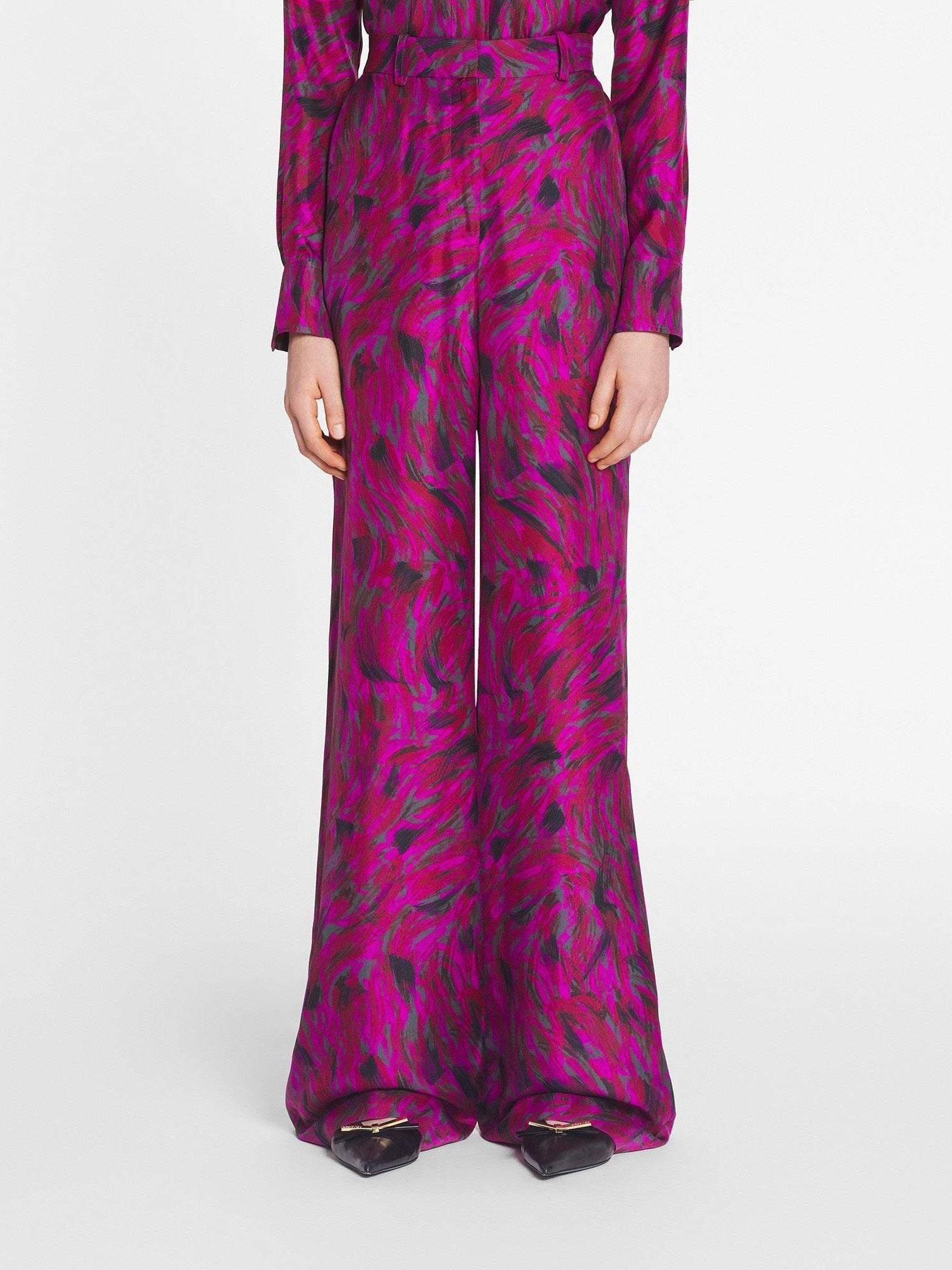 Printed wide leg pants