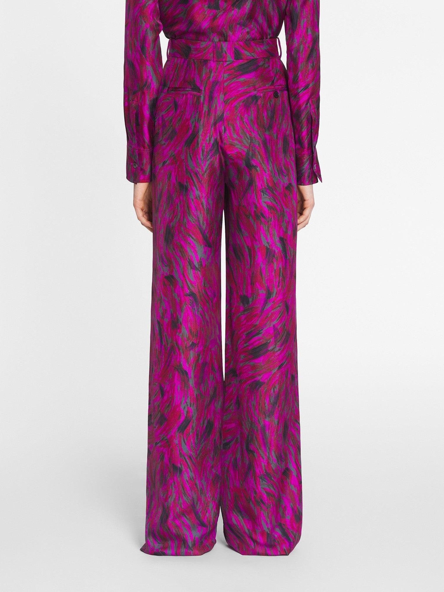 Printed wide leg pants
