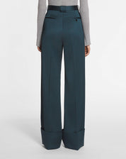 Wide-leg pants with cuffs