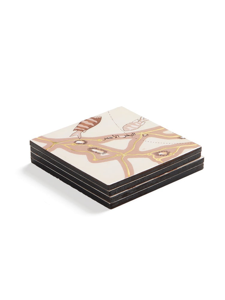 Red sea coaster set of 4 coasters