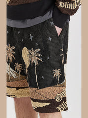 Sepia mountain jacquard shorts