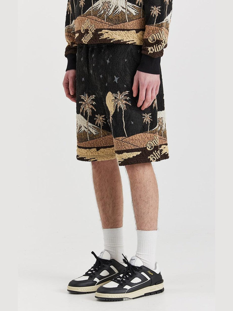 Sepia mountain jacquard shorts
