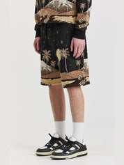 Sepia mountain jacquard shorts