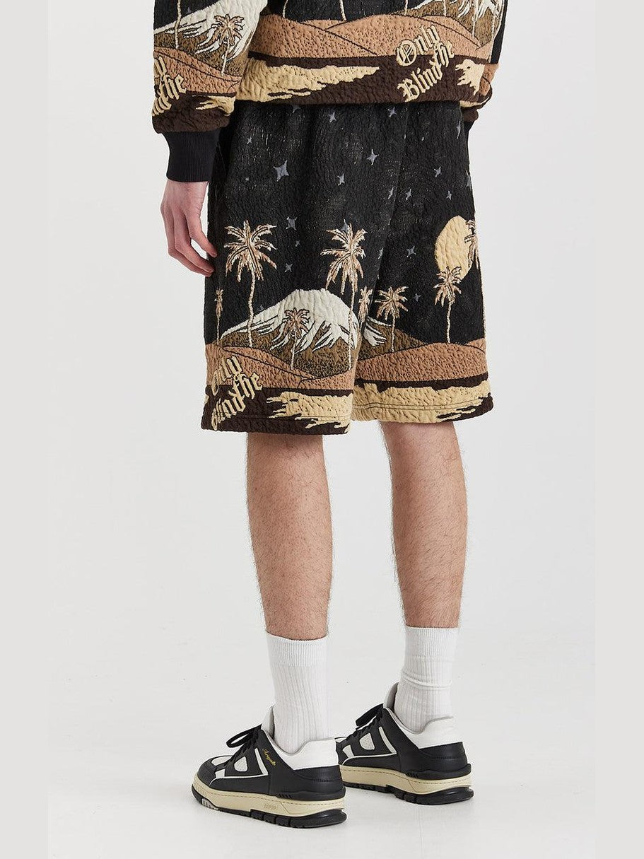Sepia mountain jacquard shorts
