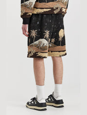 Sepia mountain jacquard shorts