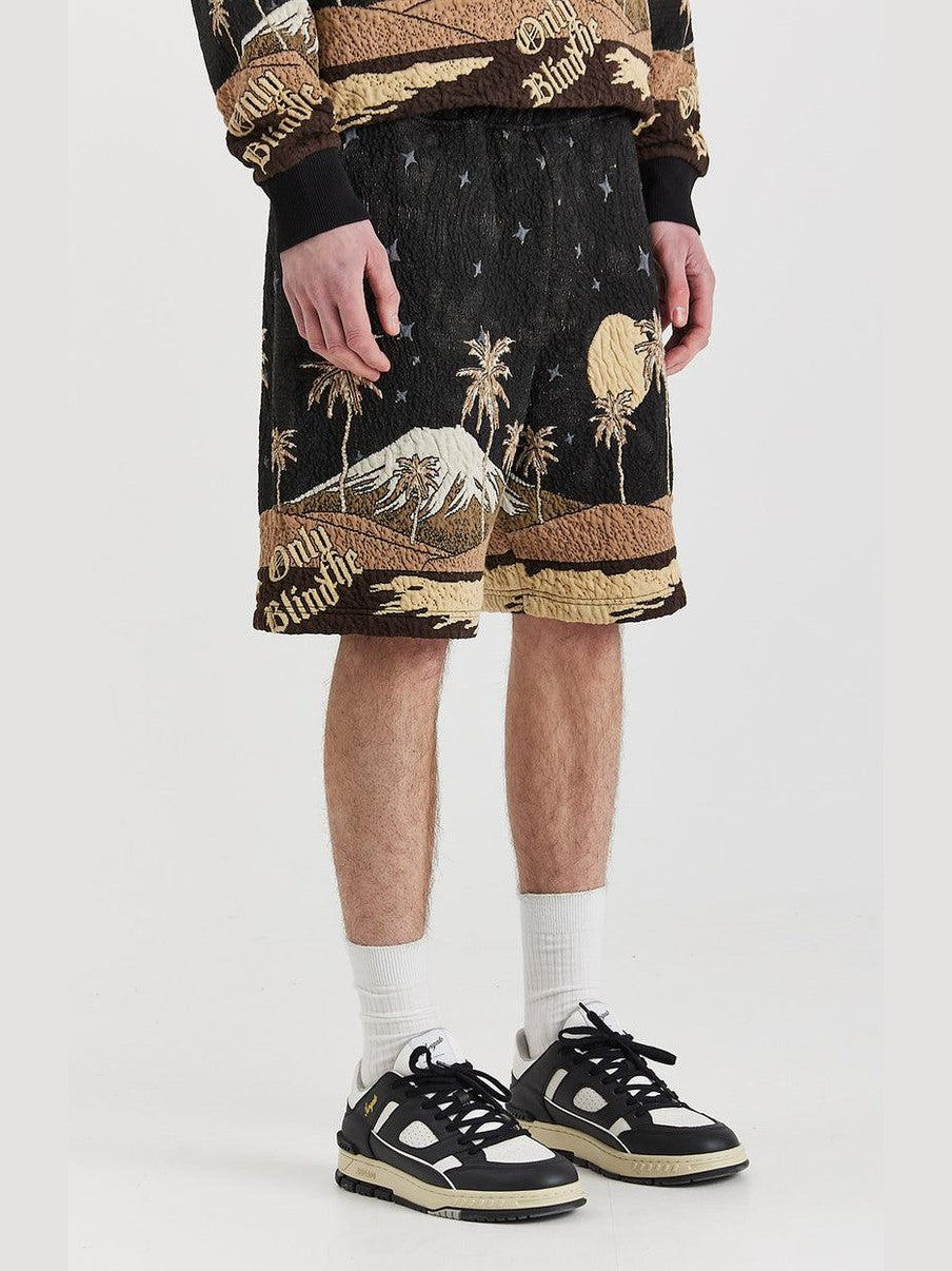 Sepia mountain jacquard shorts