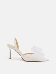 Le cadeau white lace slingback (85mm)