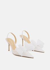 Le cadeau white lace slingback (85mm)