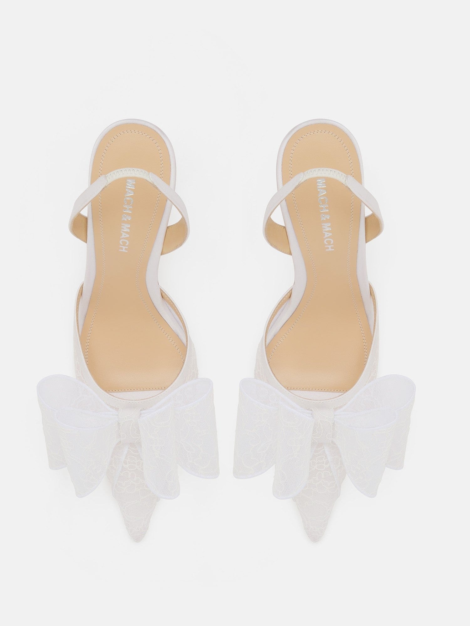 Le cadeau white lace slingback (85mm)