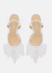 Le cadeau white lace slingback (85mm)