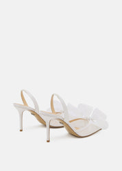 Le cadeau white lace slingback (85mm)