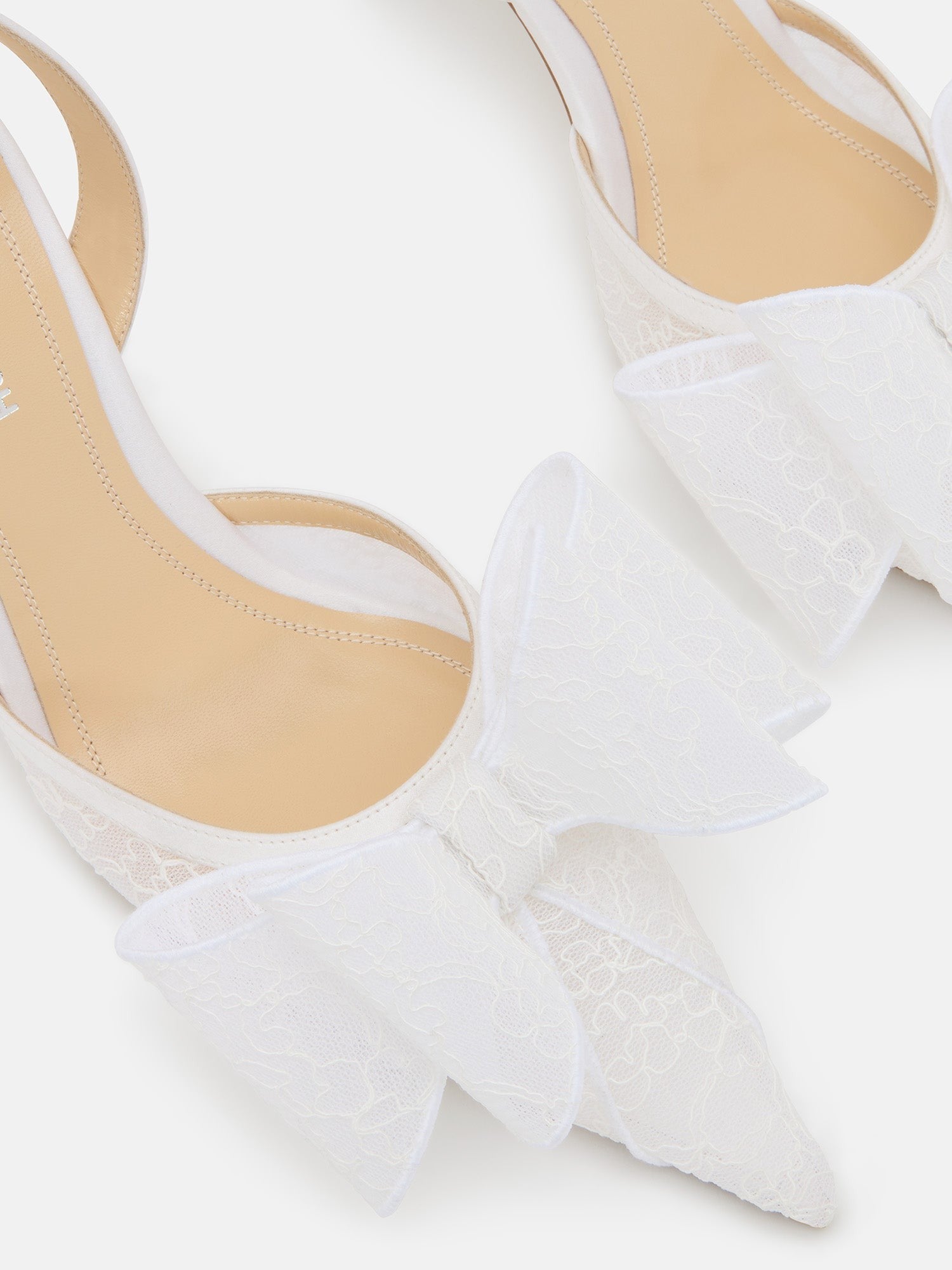 Le cadeau white lace slingback (85mm)